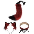 thumbnail image 1 of BELOVING Oreilles d'Animaux et Queue Oreilles de Chat Serre-Tête Lolita Cosplay Collier Cloche Ras-du-Cou Rouge Noir, 1 of 10