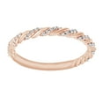 thumbnail image 1 of Round White Natural Diamond Twist Anniversary Band Ring In 14K Solid Rose Gold (0.12 Ct), 1 of 1