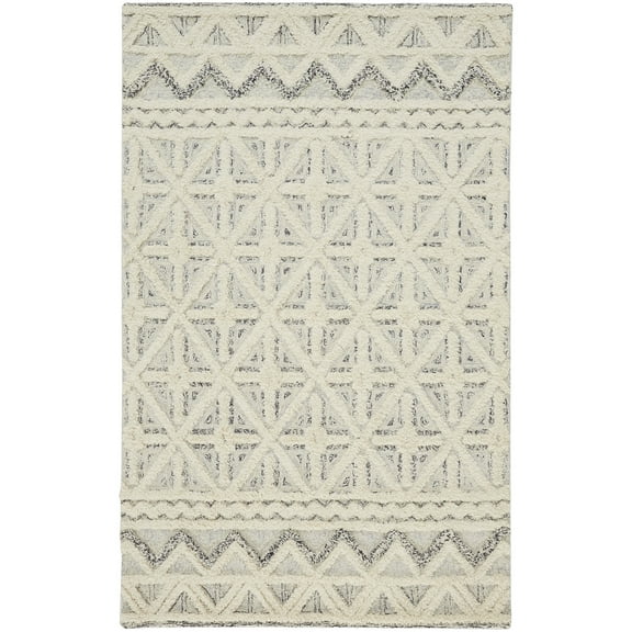 Feizy Anica Transitional Geometric, Ivory/Black, 2' x 3' Accent Rug Easy Care Stain Resistant Moroccan Moroccan Floor Rug for Living room Bedroom