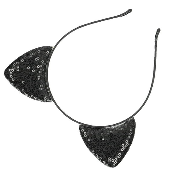 Rdeghly Party Cat Ear Headbands,Cat Ear Headband,Reversible Sequin Cat Ears Headband Shiny Cat Ear Hair Hoops Women's Kitty Hair Accessories