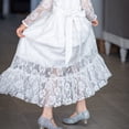 thumbnail image 3 of Girls White Dress - Wedding Flower Girl Floral Lace Dresses - Tulle Skirt Long Sleeve, 3 of 5