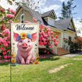thumbnail image 6 of Spring Summer Pig Garden Flag 12x18 Inch Double SidedWelcome Floral Piglet Yard FlagCute Pig With Flower Outdoor Decoration, 6 of 8