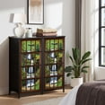 thumbnail image 6 of Farmhouse Dresser for Bedroom with 4 Storage Drawers Natural Waterfall Green Forest Garden Scenery Home Decor Waterfalls Dressers Chest of Drawers Steel Framed Fabric Closet Organizers for Entryway, 6 of 7
