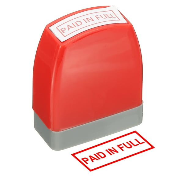 Paid in Full Notice Stamp Self Inking, Red Ink Office Stamps Pre Inked Message Stamp Refillable Business Stamp, Red