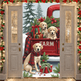 thumbnail image 3 of Farm Christmas Banner Golden Retriever Puppies Holiday Truck Decoration Festive Gift Display for Winter Celebration Home Party Decor, 3 of 9