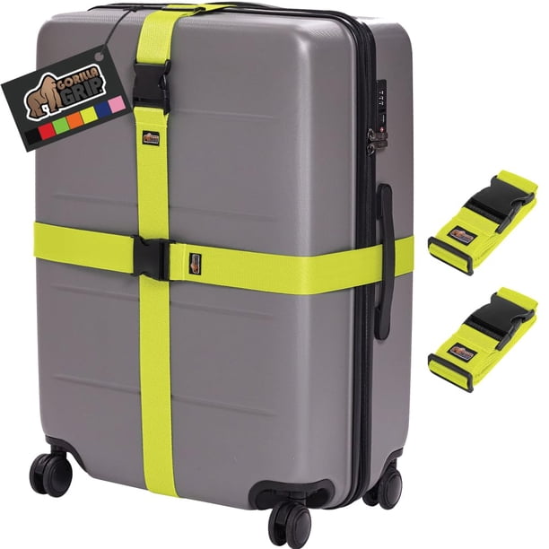 Correas de equipaje GORILLA GRIP, resistentes y ajustables, paquete de 2