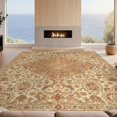 thumbnail image 2 of Design&I 8'x10' Washable Area Rug Sleek Flatweave Pet Friendly Vintage Orange Distressed Scroll Border Traditional Patterned Hippie Flowing for King Size Bedroom, Under Bed, 2 of 7