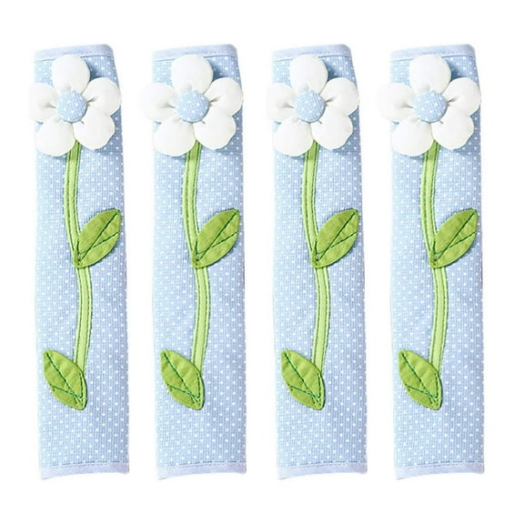 OUNONA 4Pcs Fridge Pull Handle Cover Anti-static Refrigerator Door Handle Covers Protective Cover for Home (Sky-blue)