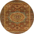 thumbnail image 1 of Ahgly Company Indoor Round Abstract Cinnamon Brown Abstract Area Rugs, 6' Round, 1 of 6