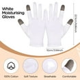 thumbnail image 3 of 3 Pairs Touch Screen Moisturizing Gloves Cotton Moisturizing Gloves for OverNight Bedtime Heal Eczema Sleeping Lotion Hand Spa Treatment Gloves Repair Rough Cracked Dry Chapped Hands Skin, White, 3 of 6