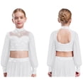 thumbnail image 1 of Yeahdor Crop Top de Danse Scintillant en Strass pour Filles, Performance de Scène Jazz Latin Moderne, Blanc 6, 1 of 6