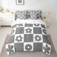 thumbnail image 2 of Homewish Retro Flowers 7-Piece Twin Bedding Sets for Kids Children Teens,Geometric Plaid Grid Bedding Comforter Set,Chic Floral Breathable Sheet Sets,Ultra Soft Home Decor,Reversible, 2 of 8