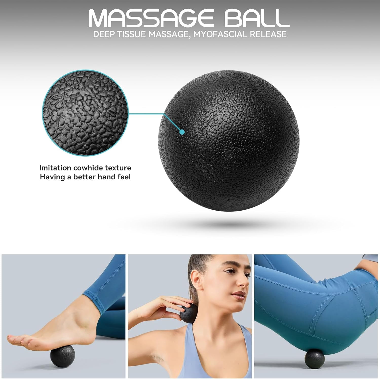 Foam Roller Set, Yoga Set, 6 in 1 Foam Rollers Muscle Roller Stick Massage Balls Exercise Resistance Bands and Figure 8 Exercise Band Yoga Stretch Strap
