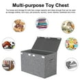 thumbnail image 2 of Homyfort Large Toy Box Chest Storage with Lid - Collapsible Kids Toys Boxes Organizer Bins Baskets with Handles for Boys,Girls,Nursery,Playroom,Clothes,Blanket,Bedroom(Gray), 2 of 8