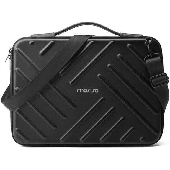 Mosiso Laptop Shoulder Bag for MacBook Air 13 M2 A2681 A2337 M1 A2179 A1932 / Pro 13 M2 M1 A2338 A2251 A2289 A2159 A1989 A1706 A1708, Shockproof Notebook Carrying Handbag, Black