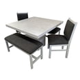 thumbnail image 1 of Set de Comedor Valencia SALVANTO 2 Sillas y 2 Bancas 120x120 cm color gris, 1 of 8