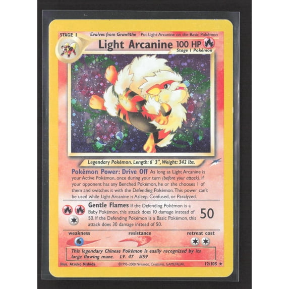 2000 Neo Destiny Light Arcanine Holo Rare #12/105