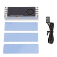 thumbnail image 2 of Pantalla de temperatura del disipador de calor nvme m.2, refrigerador ssd de aluminio m.2 refrigerador ssd de alto rendimiento con almohadillas térmicas duales de silic, 2 of 7