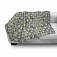 thumbnail image 3 of Cat Soft Flannel Fleece Throw Blanket, Retro Style Pattern with Cats Hipster Sunglasses Bow Ties Hand Drawn Style Vintage, Cozy Plush for Indoor and Outdoor Use, 50" x 70", Multicolor, by Ambesonne, 3 of 6