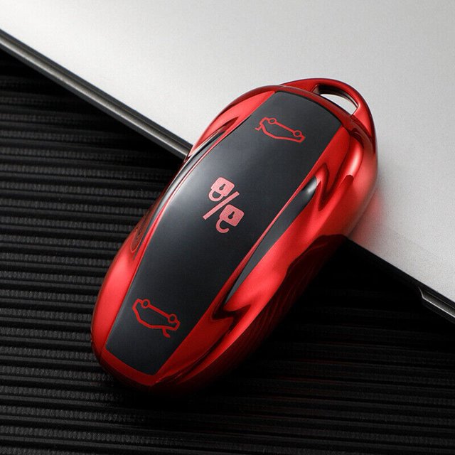 1Pcs Soft for TPU Car Remote Key Case Full Cover Fob Holder Shell For Model X