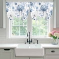 thumbnail image 5 of Blue Dandelion Tie Up Curtain 45 Inches Long, Pastoral Flower Spring Farmhouse Plant Balloon Style Kitchen Window Curtain Over Sink, Small Window Rod Pocket Curtain 34"x45", 5 of 9