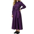 thumbnail image 6 of Women's Nun Costume Long Sleeve Clergy Dress Maxi Length with Waist Tie and Collar for Halloween Cosplay Theatrical Roleplay Outfit Religious Habit Dress Up, 6 of 6