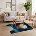 thumbnail image 3 of ODIKA 4'x6' Washable Area Rug Non-Slip, Chair-Friendly, Flatwoven Rug Entrance Abstract Vinyl Record Brushstroke Swirl Circle Round for Home Office, Under Desk, 3 of 7