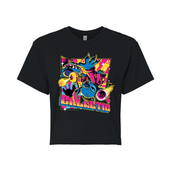 Disney - Lilo & Stitch - Stitch Flipped Comic Page - Juniors Cropped Cotton Blend T-Shirt