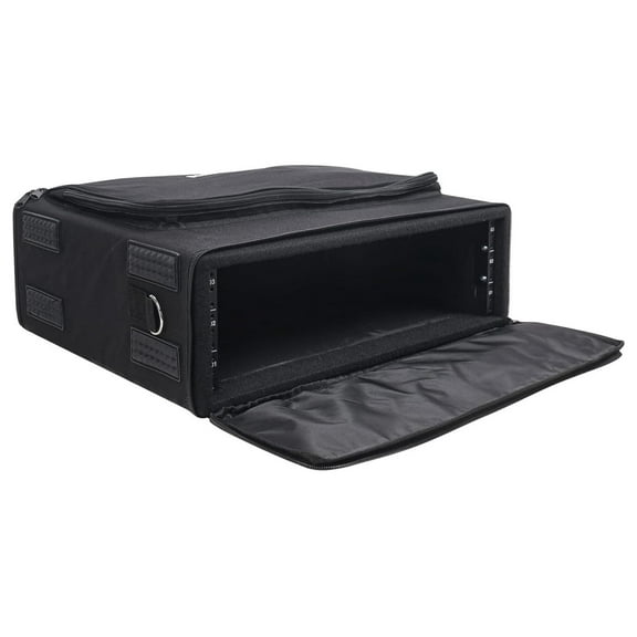 Portable 3U Rack Bag, Soft Rack Case with 14" Rackable Depth, Plywood Rack Frame, Shoulder Strap, Accessory Pocket (STRB-316B)