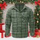 thumbnail image 1 of Blusa y camisa de franela a cuadros de talla grande para hombre, con cuello vuelto y manga larga, estilo occidental, con hebilla de perla de comercio exterior y europeo, abrigo para hombre, 1 of 8