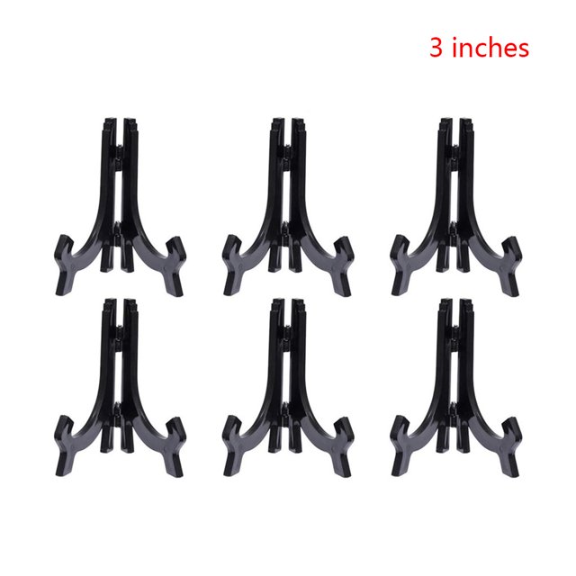 6pcs Plastic Easels Plate Holders Display Dish Rack Picture Frame Photo Book Pedestal Stand