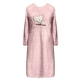 thumbnail image 5 of Fall Winter Heart Print Flannel Long Sleeve Nightgown Warm Thickened Sleepwear Cozy Loungewear For Women, 5 of 5