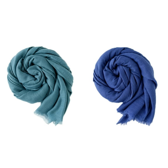 Women Summer Scarfs Large Long Lightweight Linen Beach Gauze Shawl Wrap 71”×31”-2PACK