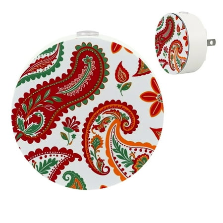 

YZUOUZY Night Lights Plug into Wall Nightlight Bedroom Lamps Set of 2 Paisley Fashionable Modern