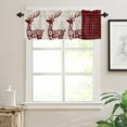 thumbnail image 7 of Christmas Kitchen Curtains and Valances Set, Abstract Deer Pine Leaf Red Black Buffalo Plaid Rod Pocket Window Valance Window Curtain Panels for Living Room Bedroom Laundry, 27.5x24in, 3 Pieces, 7 of 7