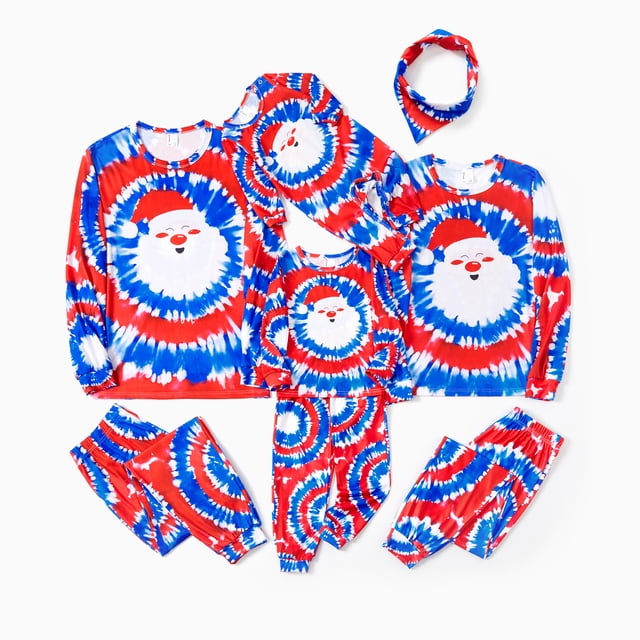 Conjuntos de pijamas navideños a juego para toda la familia, ropa de Papá Noel con efecto tie-dye