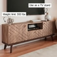 thumbnail image 2 of Living Skog  Alba Beige TV Stand Console with Drawer Fits TV's up to 65 in. with Wood Legs Mid Century Modern Design Brown Laminate,MDF Up to 240 lbs, 2 of 4