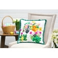 thumbnail image 2 of Easter Bunny & Flowers Printed Cotton Blend Accent Throw Pillow 18" x 18", 2 of 5