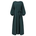 thumbnail image 4 of Fesfesfes Women's Winter Plus Size Dress Casual Round Neck Loose Long Sleeve Printed Dress Clothes Sale, 4 of 7