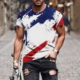 thumbnail image 2 of Fewfanhot Men's American Flag Print T-Shirt, Short Sleeve Patriotic 4th of July Casual Crew Neck Tee, Quick Dry Summer Graphic Top, M-4XL, 2 of 5