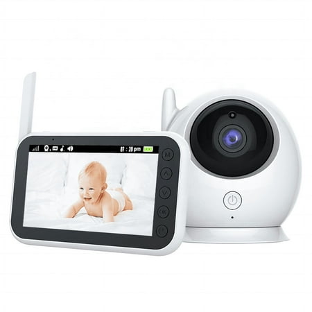Ainhyzic ABM100 2.4GHz, LCD, Infrared Night Vision, Two-Way Audio Smart Baby Monitor, White