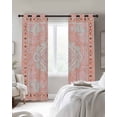 thumbnail image 3 of Pink Boho Blackout Curtains 84 Inches Long for Bedroom, Vintage Abstract Tribal Decorative Oriental Thermal Insulated Room Darkening Black Out Window Curtain Panels Grommet Drapes for Living Room, 3 of 8