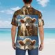 thumbnail image 4 of Fotbe Daisy Meadow Cow Camisa Hawaiana para Hombre Unisex – Camisa Casual de Verano con Botones de Manga Corta de Algodón y Lino,3X-Large, 4 of 7