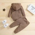 thumbnail image 4 of HCNTES Toddler Boy Winter Clothes 3-6 Month Boy Clothes Winter Baby Boys Girls Long Sleeve Hooded Romper Tops Solid Pants Outfit Set 2PCS Clothes Baby Winter Clothes, 4 of 7