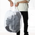 thumbnail image 5 of 1 Pc 50L Folding Laundry Basket Durable Folding Laundry Hamper for Bathroom 22.05"x14.17" White, 5 of 6