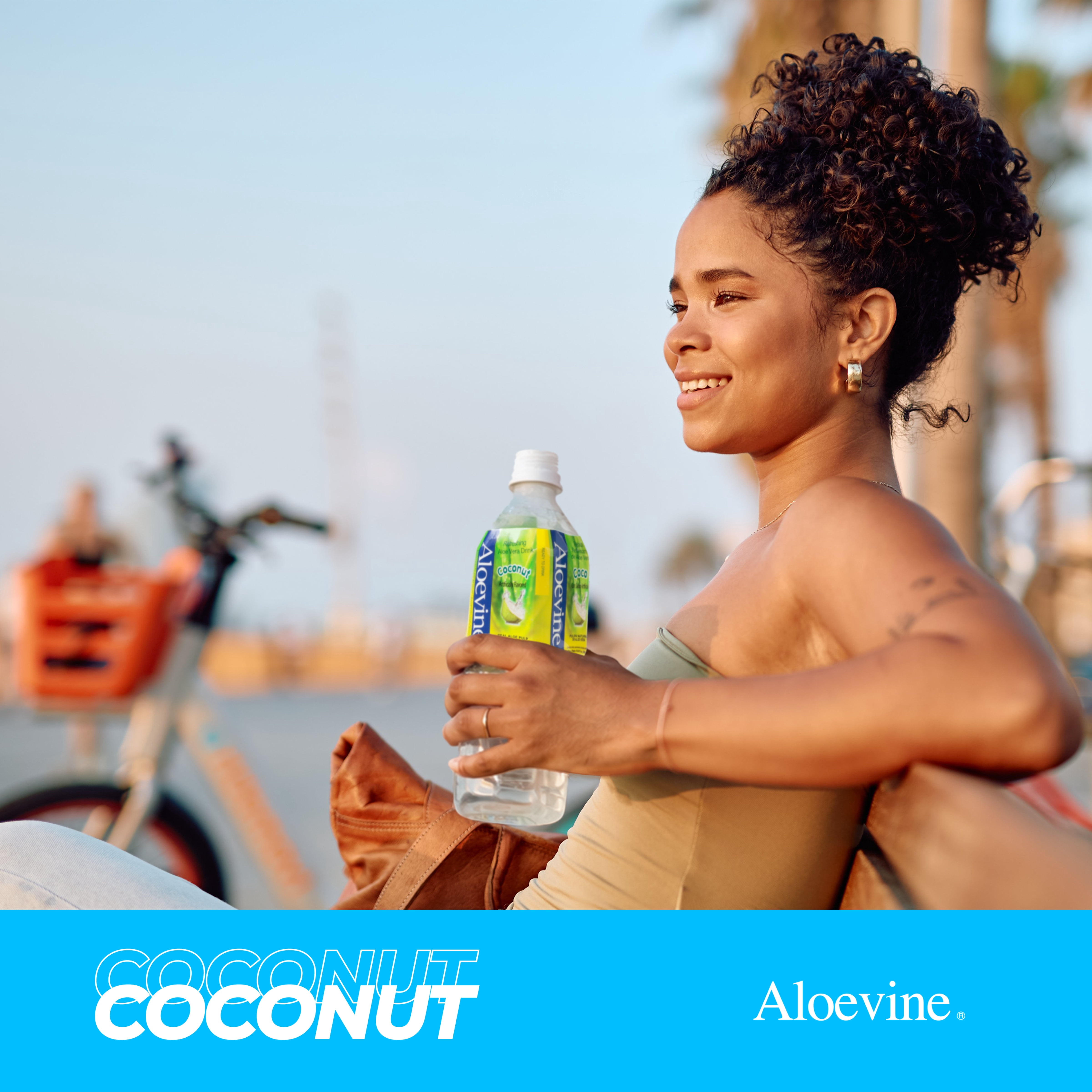 Aloevine Coconut Aloe Vera Drink with Aloe Pulp, 16.9 fl oz, 10 Count Bottles