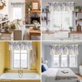 thumbnail image 5 of Purple Flower Valance Curtain for Windows Watercolor Purple Wisteria Floral Butterfly Vintage Linen Texture Rod Pocket Curtain Valances Short Window Treatments for Kitchen Bathroom 60 x 18 Inch, 5 of 9