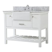 Elegant Decor Clement 42" MDF Single Bathroom Vanity with Backsplash in White