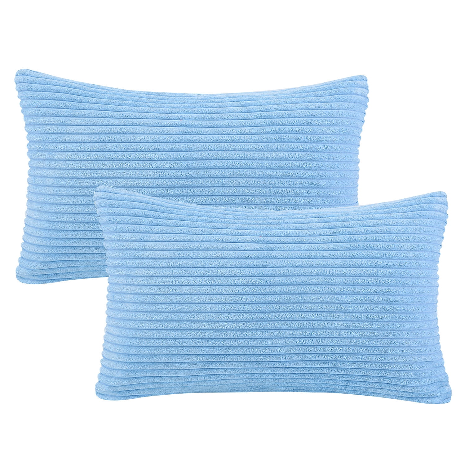 Phantoscope 20" x 12" Modern, Contemporary, Transitional Light Blue Striped Polyester Throw Pillow , ( 2 Count)