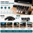 thumbnail image 2 of Sorbus 3-Pack Clear Cable Organizer Boxes with Lid, 5 Compartments for Cords & Accessories, 2 of 8